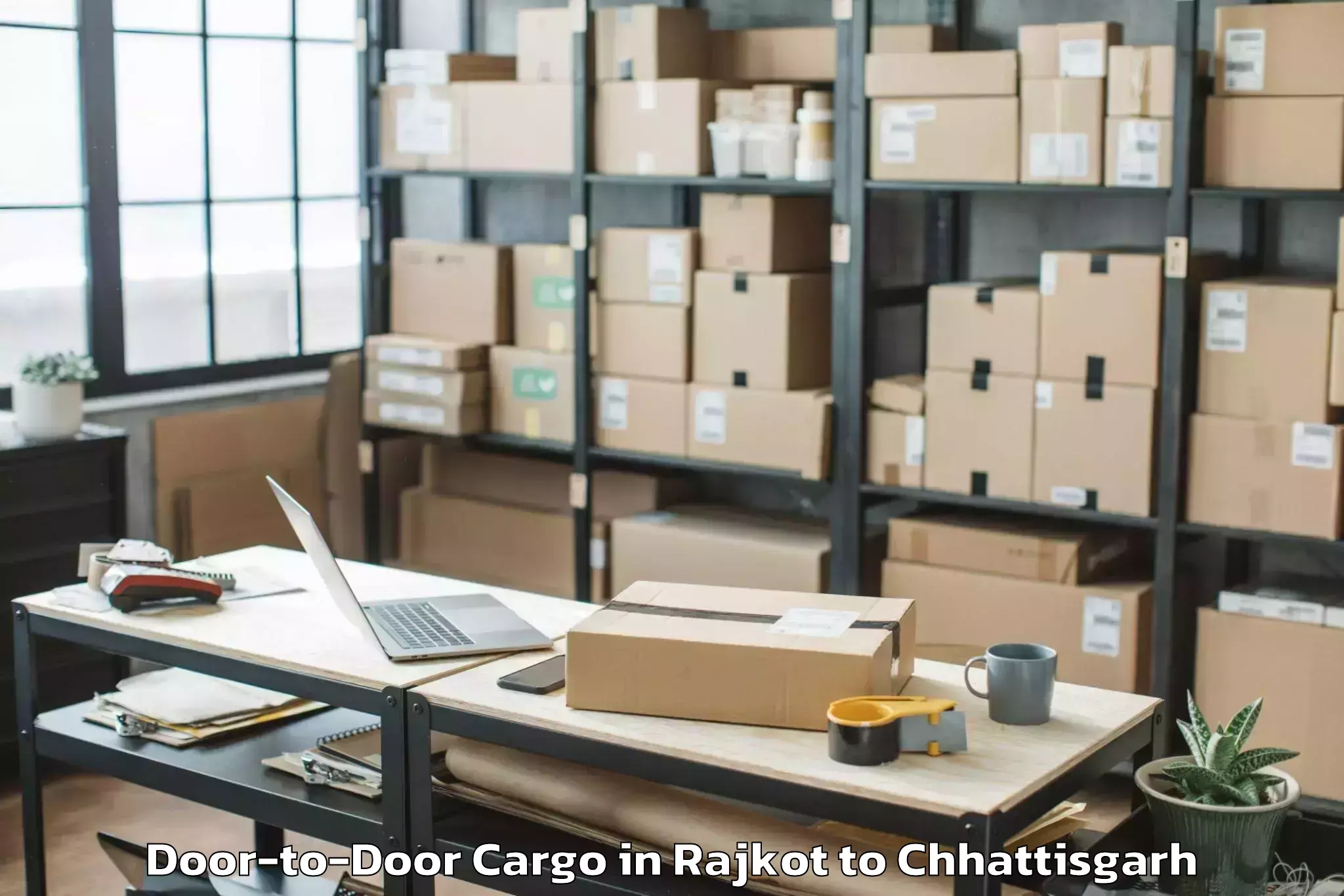 Top Rajkot to Bastar Door To Door Cargo Available